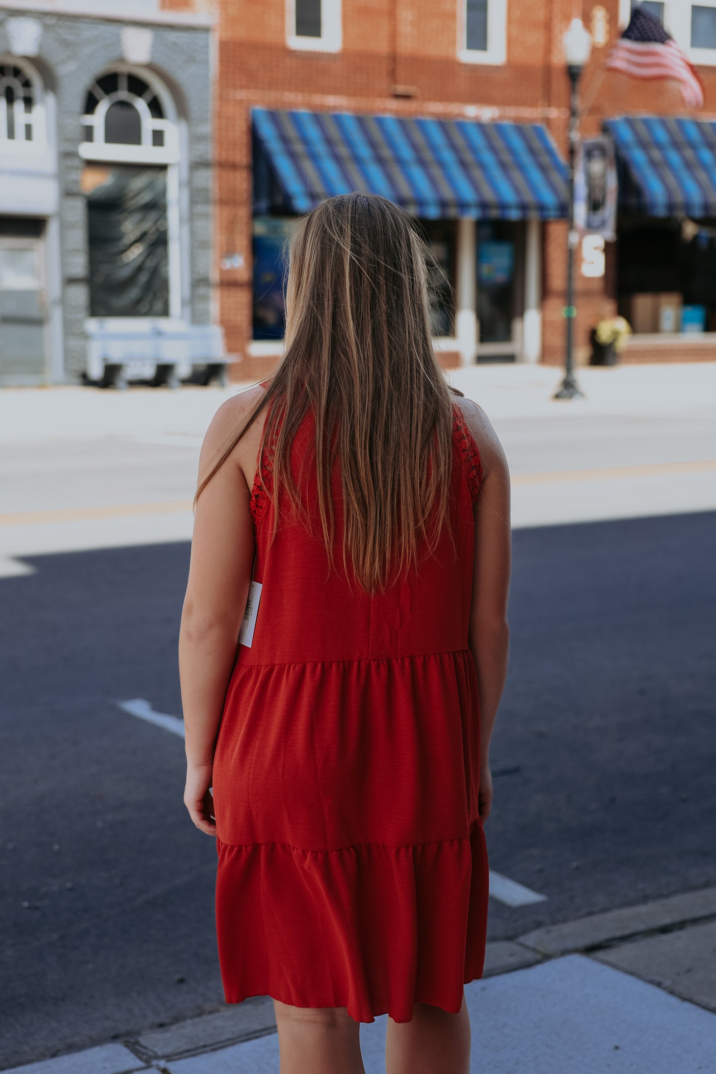 Lindy Rust Halter Neck Dress