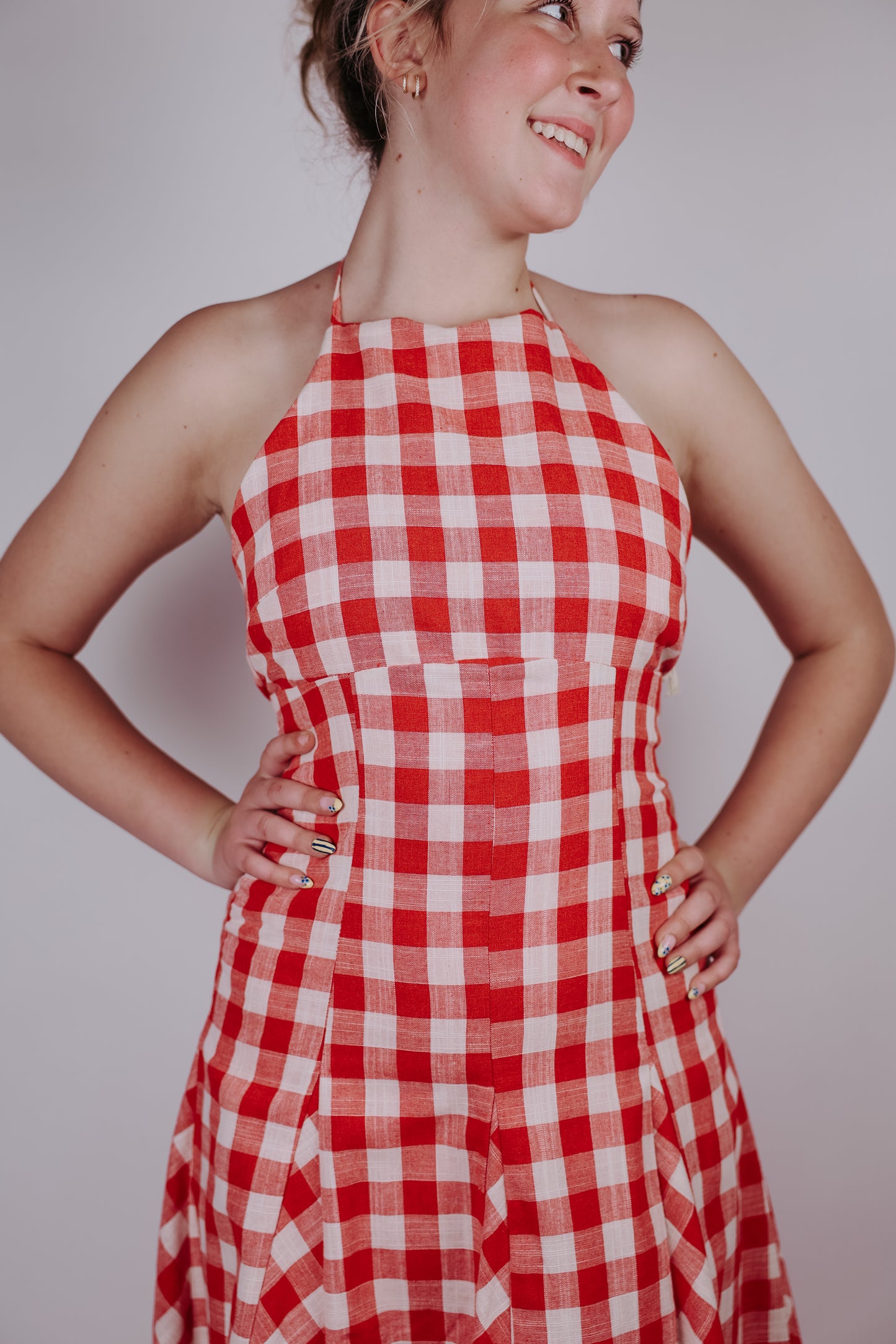Scarlett Gingham Halter Midi Dress