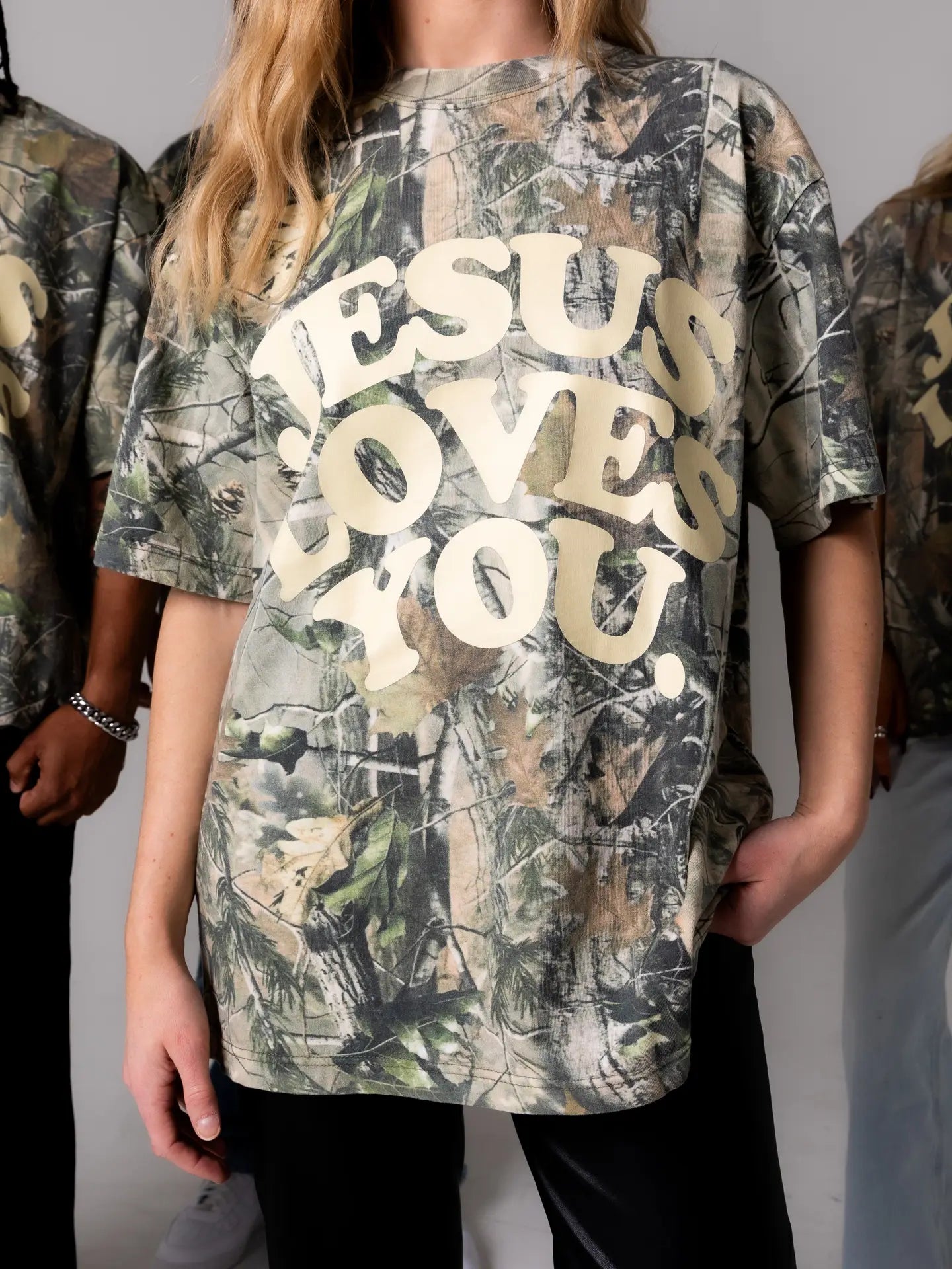 Camo Jesus Loves You Tee