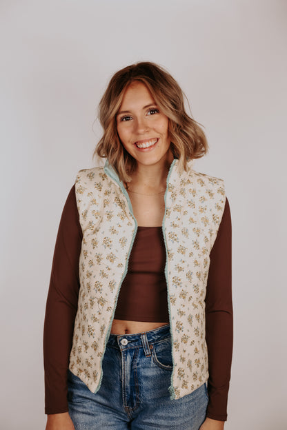 Zoey Floral Puffer Vest