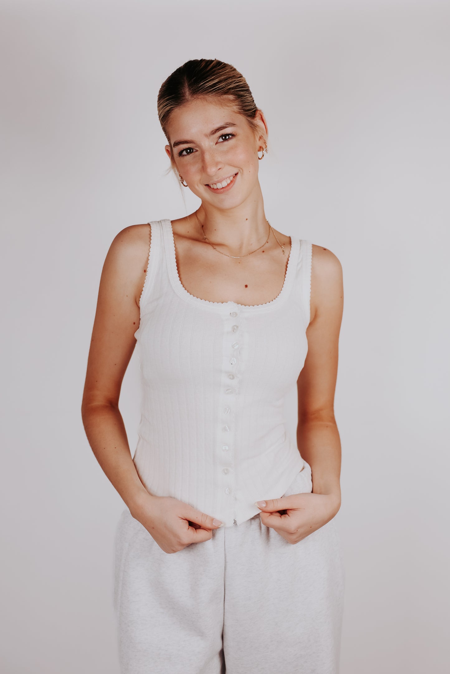 Lilla Button Tank