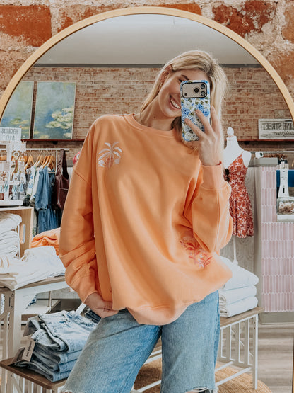 Sherbet Palm Sweatshirt